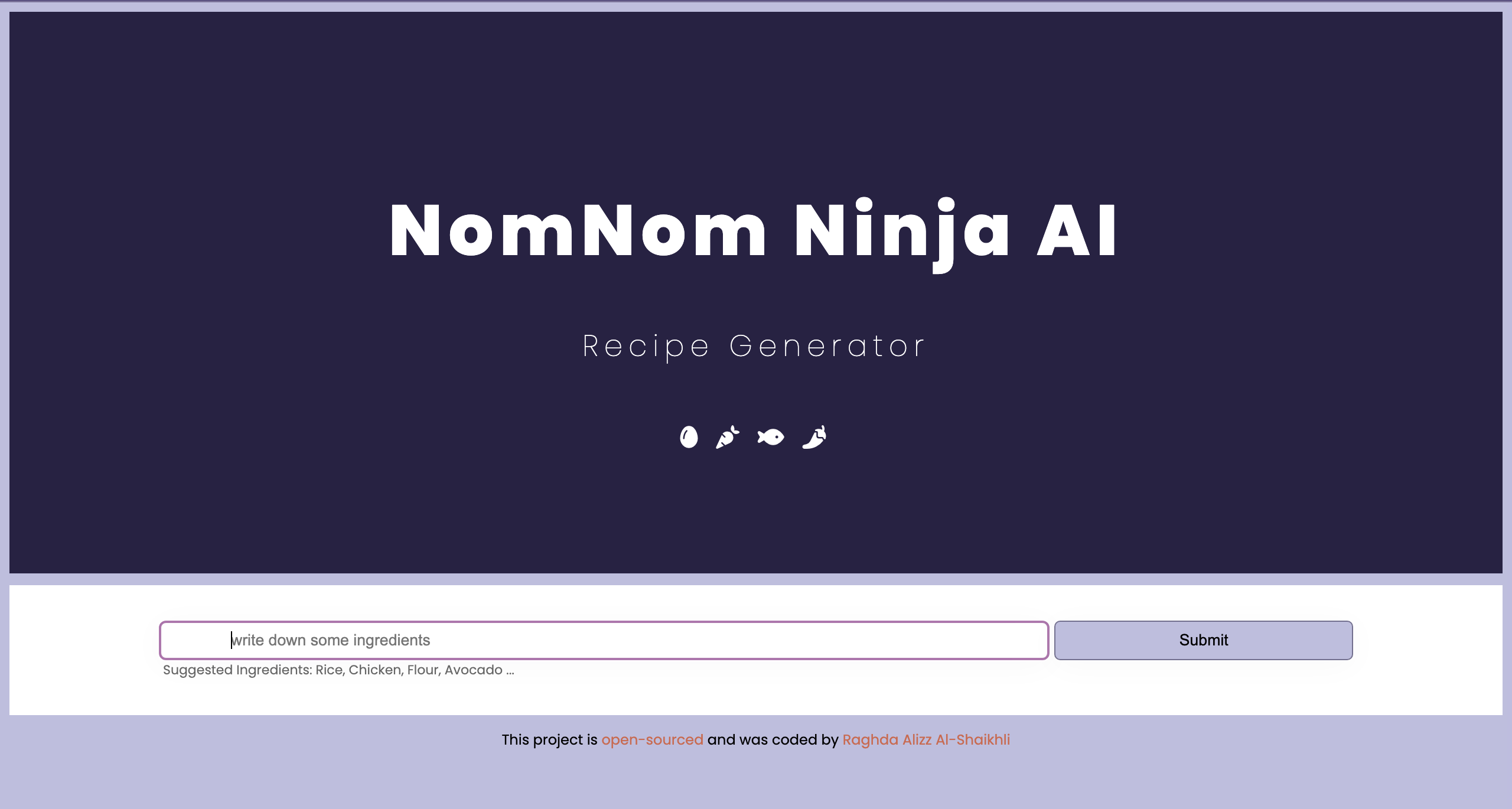 screenshot of the NomNom Ninja AI Project