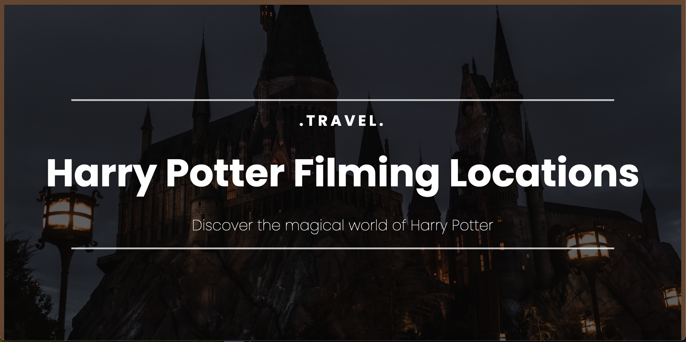 a screenshot of the HP filming locations travel project